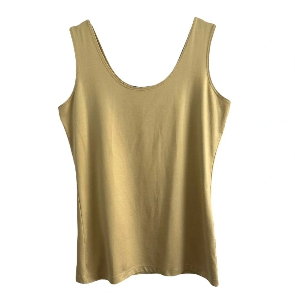 BABETTE SOFT GOLD SHELL SLEEVELESS TANK TOP SZ L - Picture 2 of 6